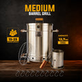 15 Kg Medium Vertical Charcoal BBQ Barrel Combo  | The Ultimate Vikingo Edition