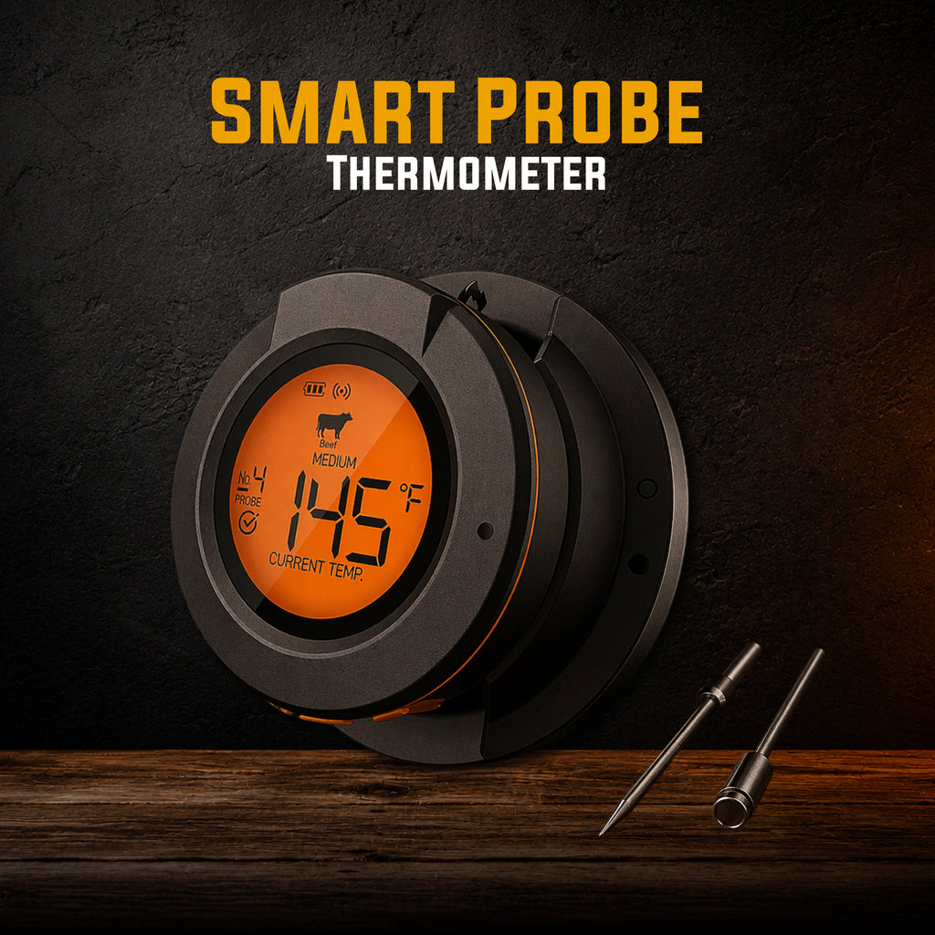 Smart Probe Thermometer for Vertical Charcoal BBQ Barrel Vikingo